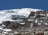 Ecuador Chimborazo 04-10 Ventimilla Summit From Thielman Glacier Beyond  Whymper Refuge Here is a foreshortened view of the Ventimilla (6267m) summit from the Thielman Glacier beyond the Whymper Refuge.